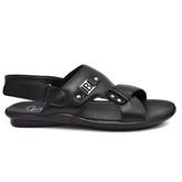 Comfortable black leather sandals by Country Maddox, ideal for everyday wear.